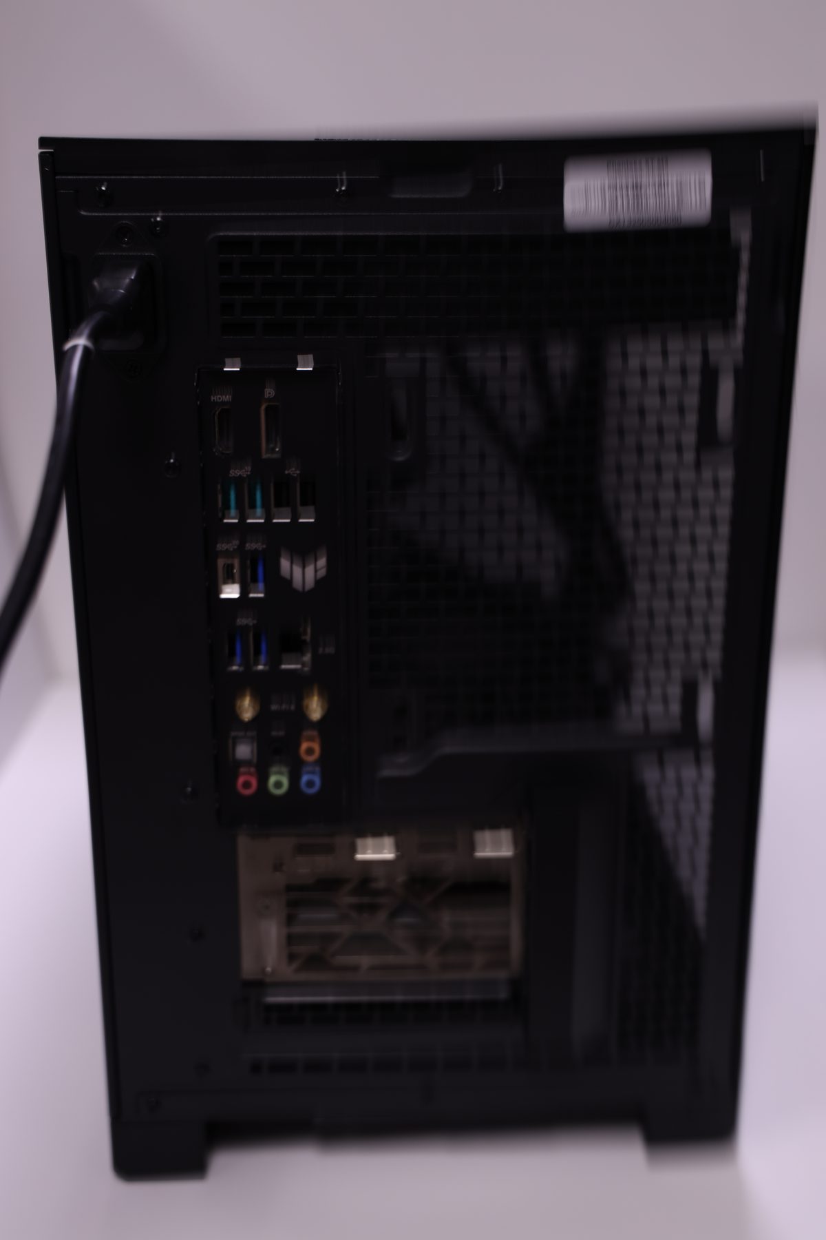 Rear of the case showing motherboard I/O